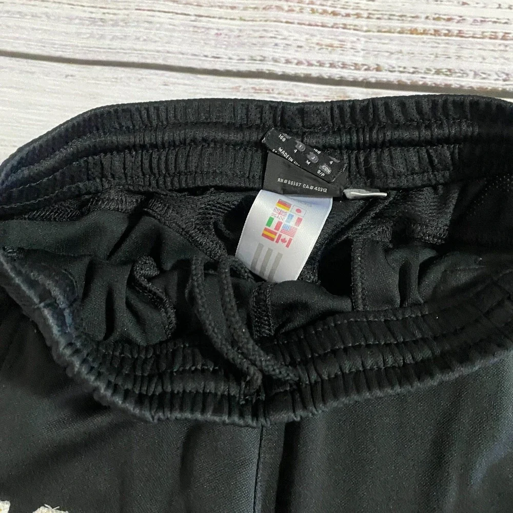 Adidas Black Athletic Track Jogger Pants Classic‎ 3-Stripes #18 Men's Size Small
